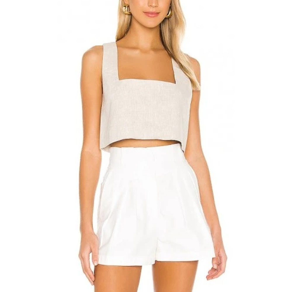 L'Academie 'The Rochelle' White Crop Top Size M